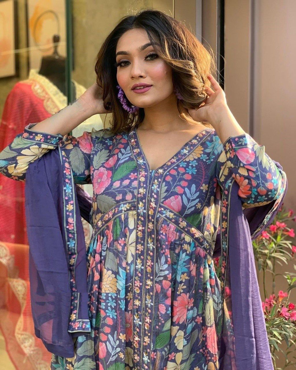 ALIYA-CUT KURTI PANT WITH DUPATTA FOR WOMEN'S