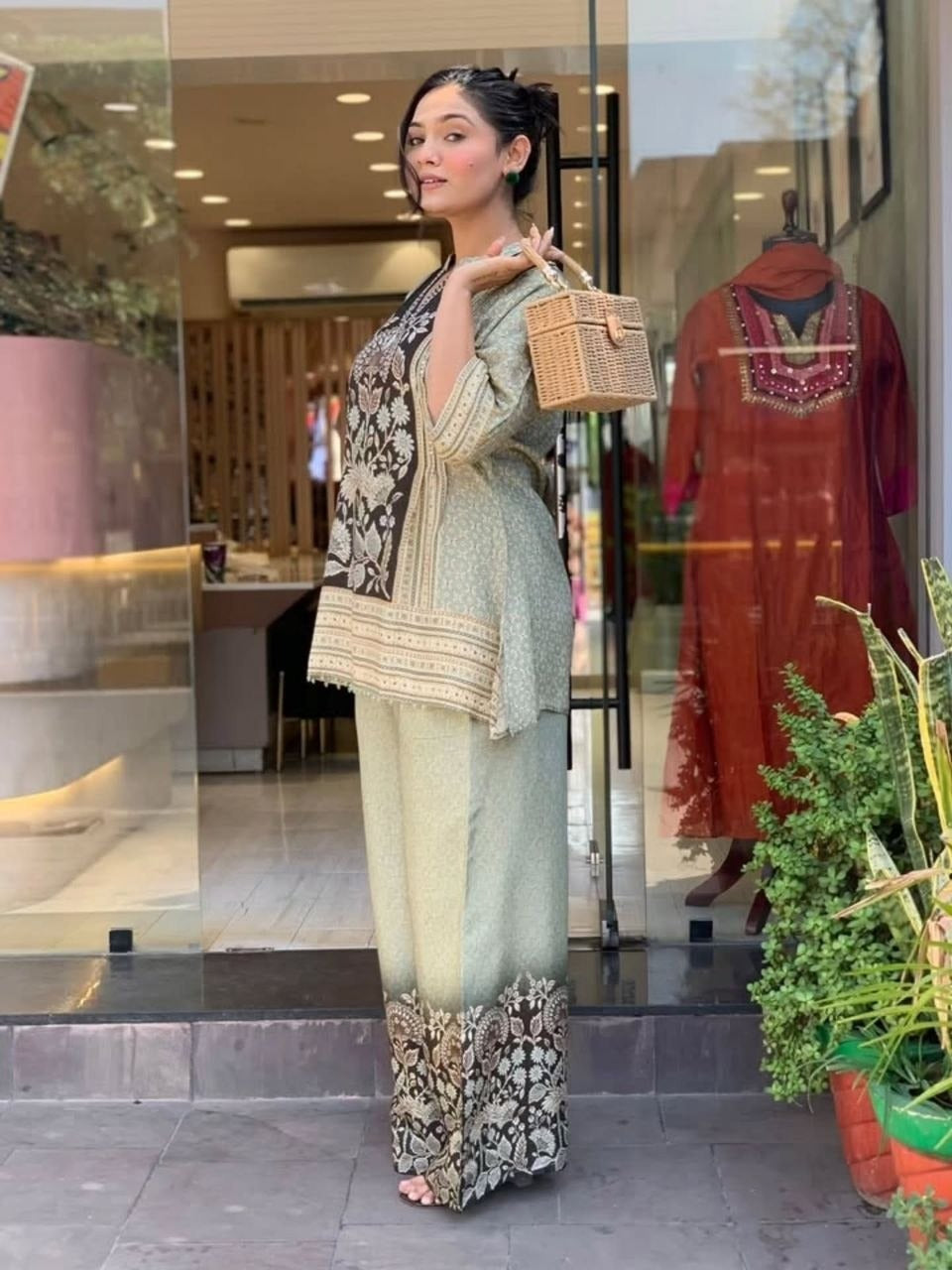 SAGE GREEN SILK CO-ORD SET