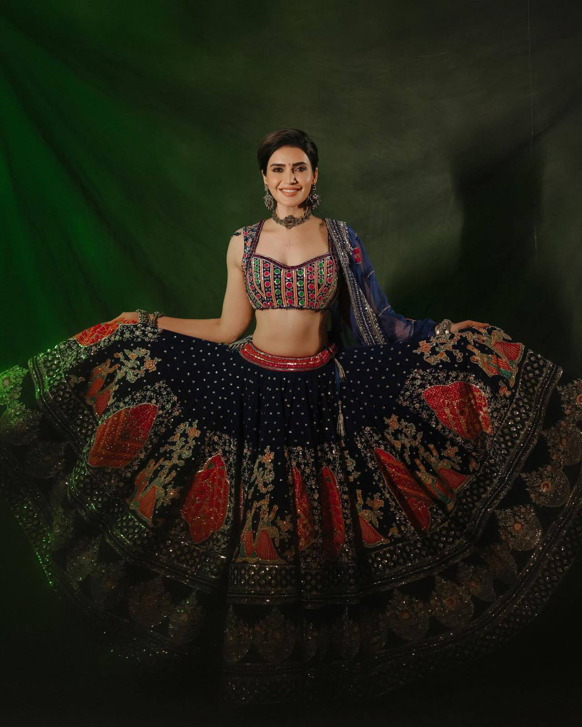 BLUE - NAVRATRI PURE COTTON LEHENGA SET