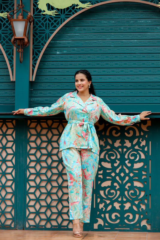 ICE BLUE CO-ORD SET- SET OF 2