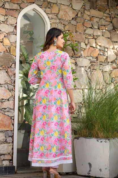 MISHTI SKY BLUE & PINK ANGRAKHA ANARKALI KURTA- SET OF 3