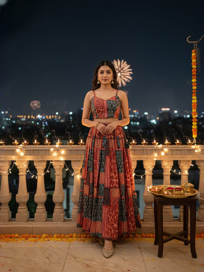 INFLOURA PEACH - HEAVY DESIGNER LAHENGA CHOLI WITH SHRUG SET FOR WEDDING AND FESTIVAL SEASON