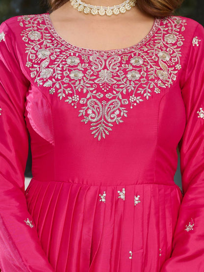 MAHARANI ANARKALI GOWN WITH EMBROIDERY WORK - SET OF 3
