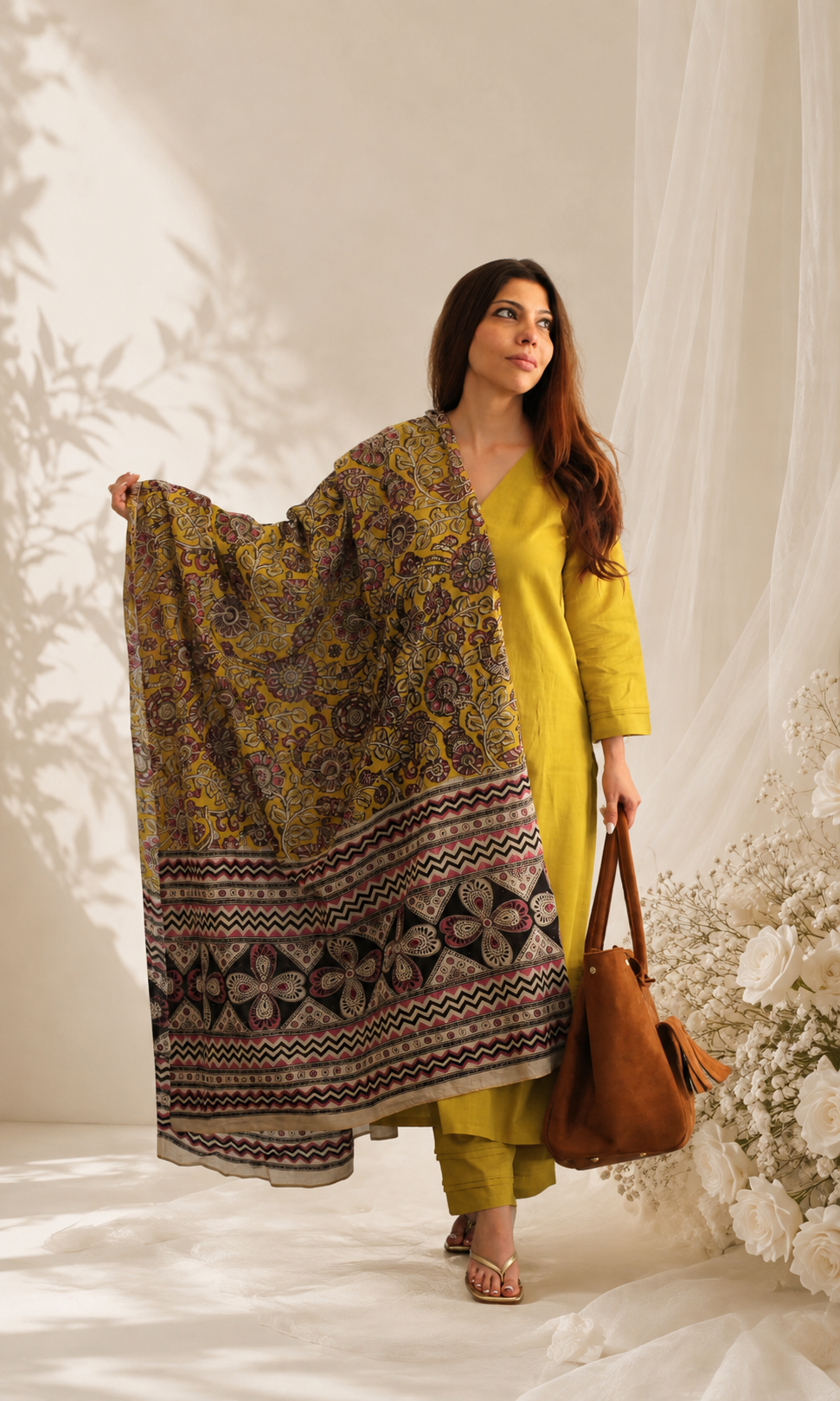 MUSTARD YELLOW SOLID STRAIGHT KURTA SET
