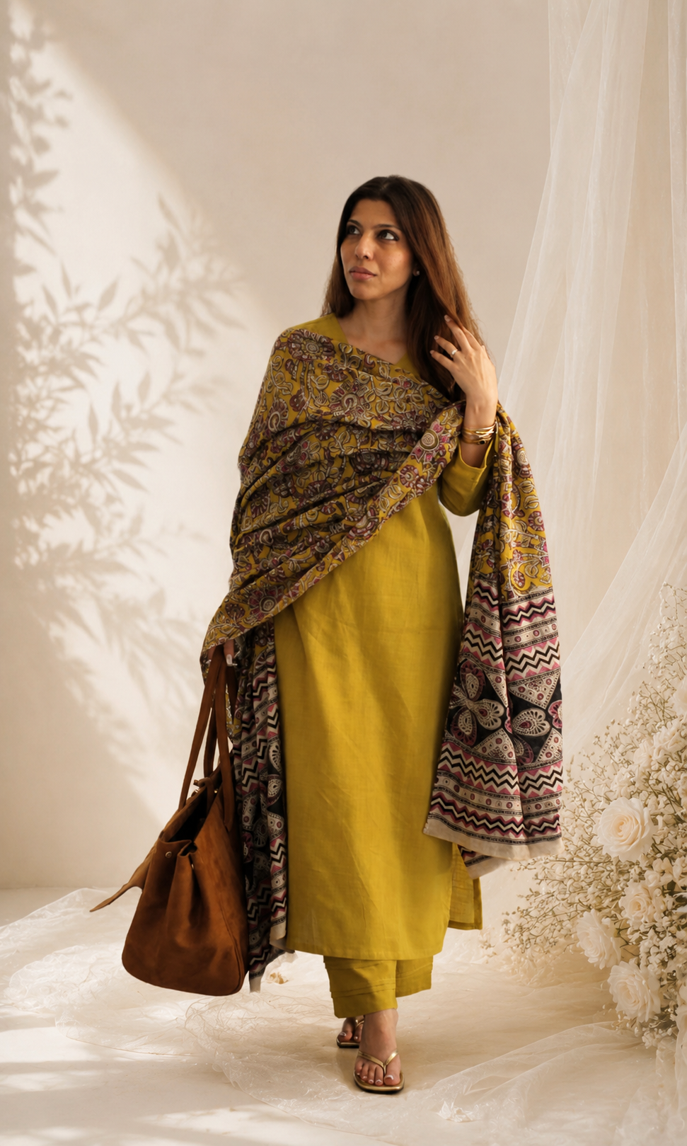 MUSTARD YELLOW SOLID STRAIGHT KURTA SET