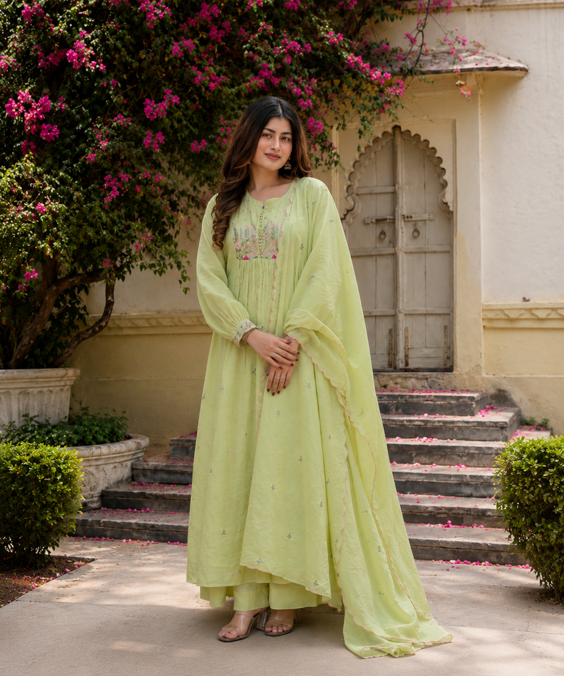COTTON KURTA IN PISTA COLOUR
