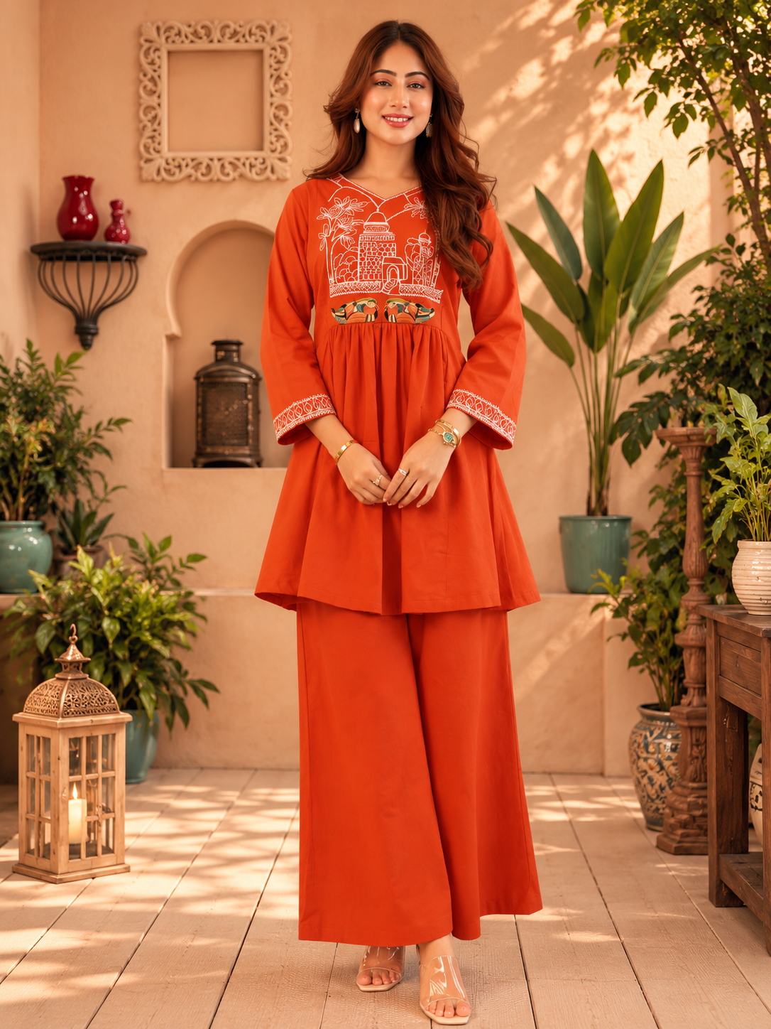 COTTON PREMIUM EMBROIDERY CO-ORD SET