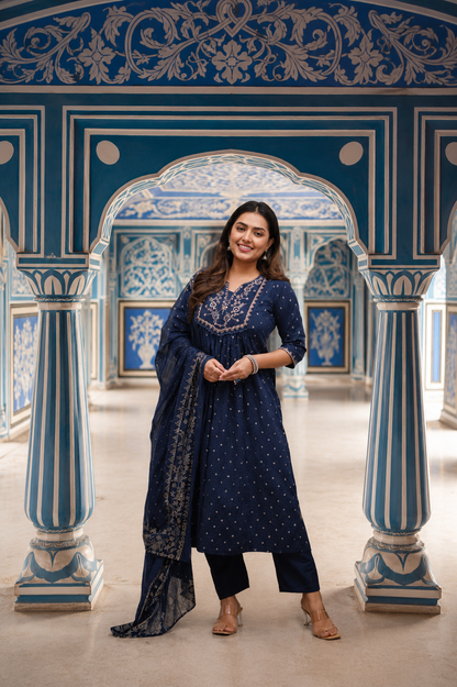 BEAUTIFUL COTTON DESIGNER EMBROIDERED ANARALI