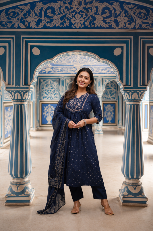 BEAUTIFUL COTTON DESIGNER EMBROIDERED ANARALI