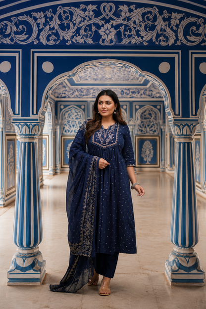 BEAUTIFUL COTTON DESIGNER EMBROIDERED ANARALI
