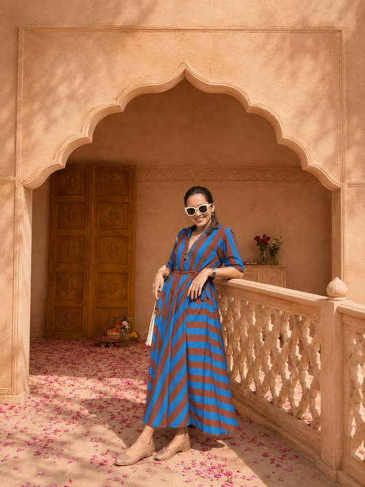 VIBRANT CLASSIC TOUCH STRIPED GOWN