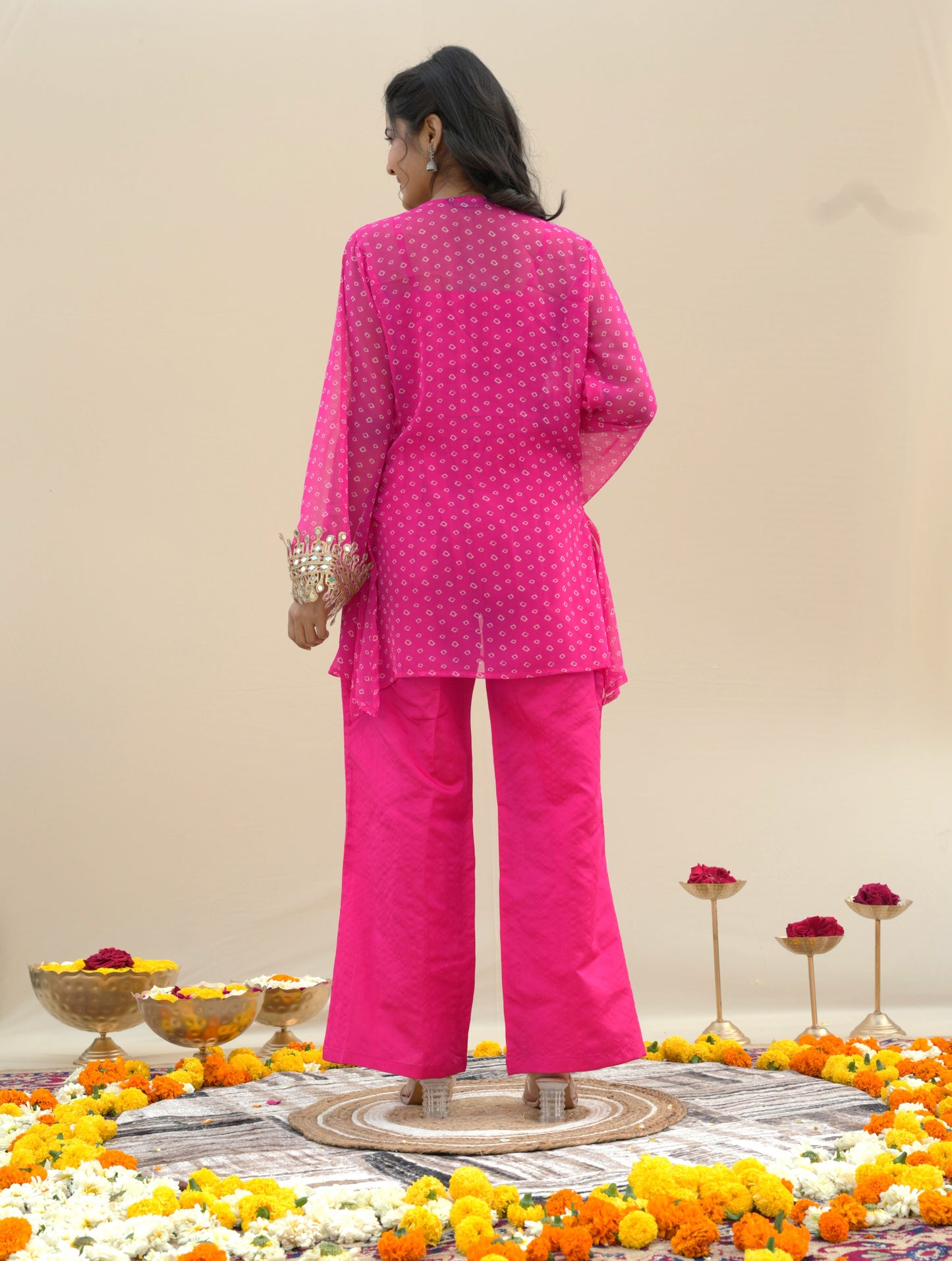 InCottoM PREMIUM - BANDHEJ MIRROR EMBROIDERED KURTA (4 Colors)