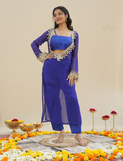 InCottoM PREMIUM - BANDHEJ MIRROR EMBROIDERED KURTA (4 Colors)