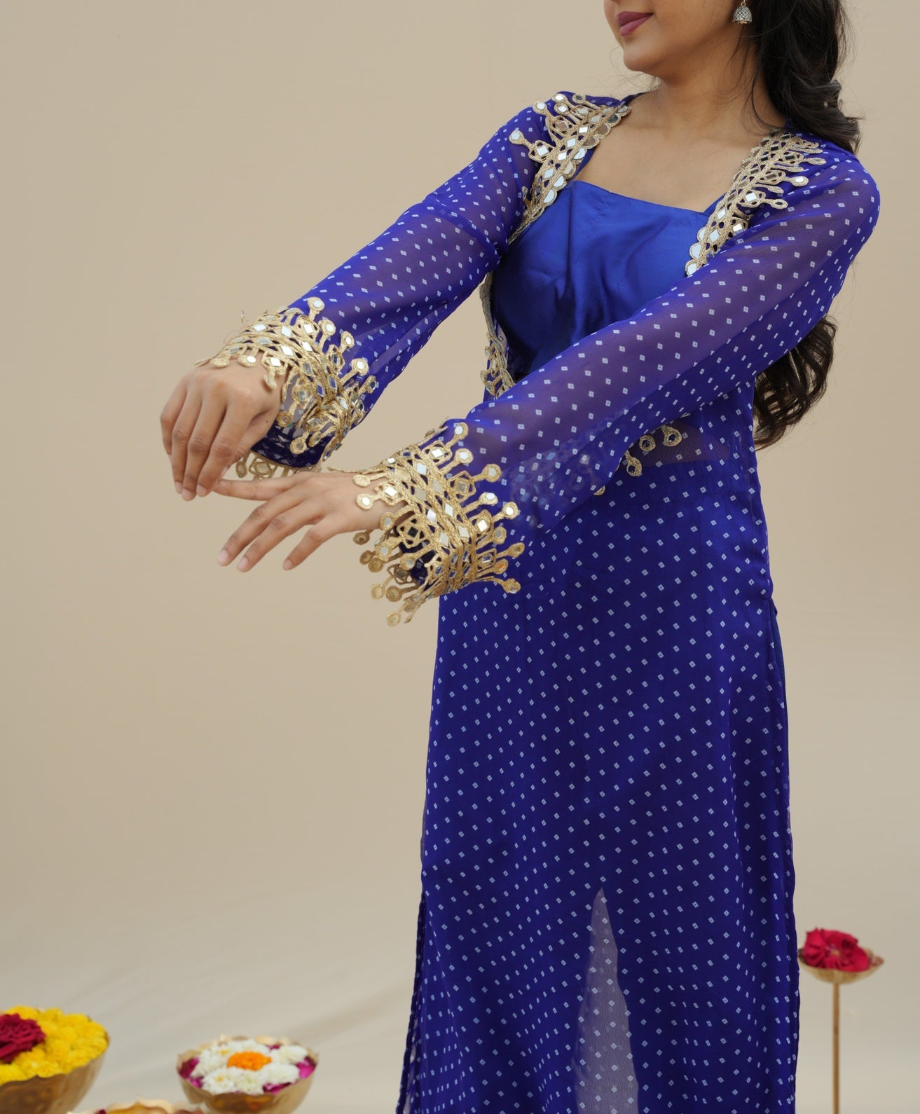 InCottoM PREMIUM - BANDHEJ MIRROR EMBROIDERED KURTA (4 Colors)