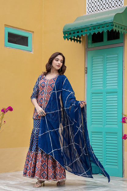 AFREEN KURTA SHARARA- SET OF 3