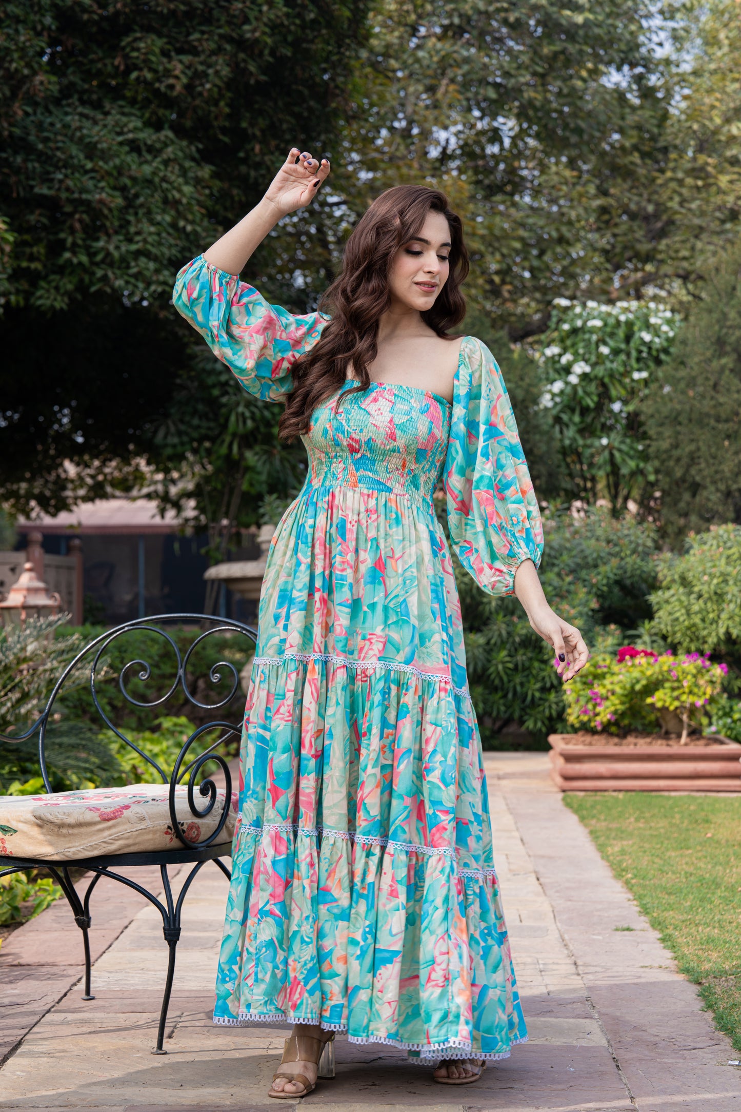ELEGANT JAAM COTTON OFF-SHOULDER DRESS