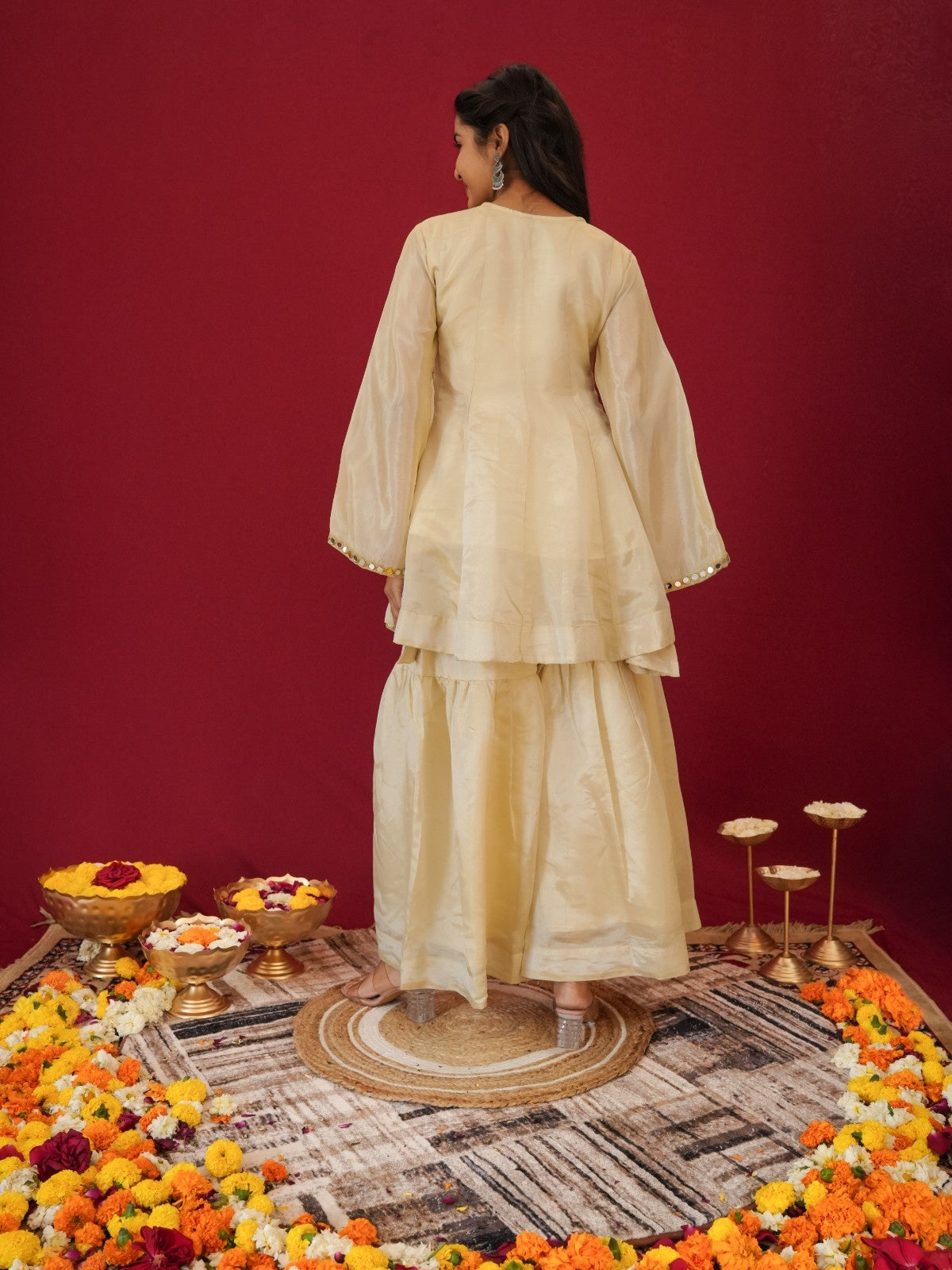 InCottoM - OFF WHITE -  SHEESHMAHAL SHARARA SET