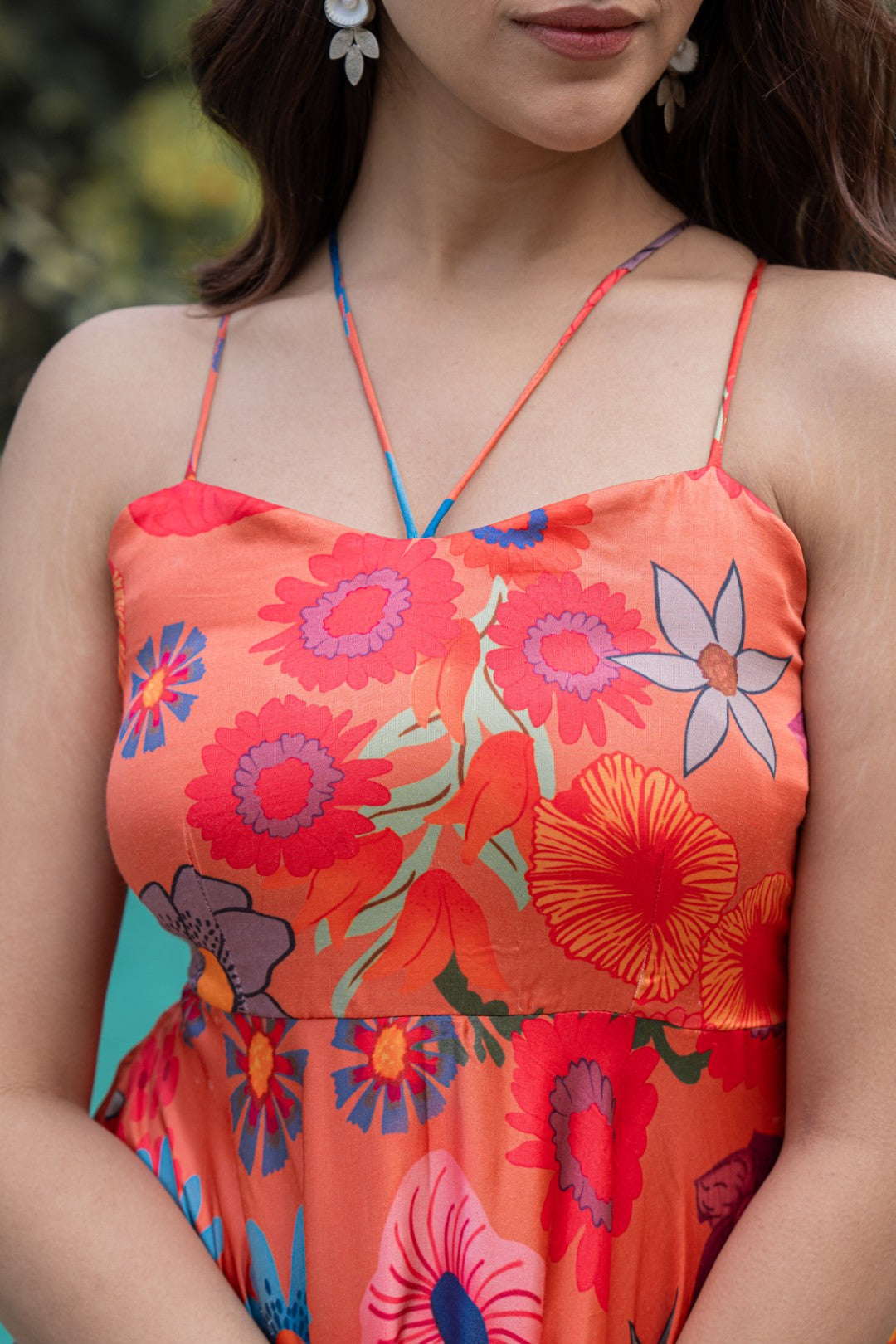 TANGO ORANGE MODAL SATIN DRESS