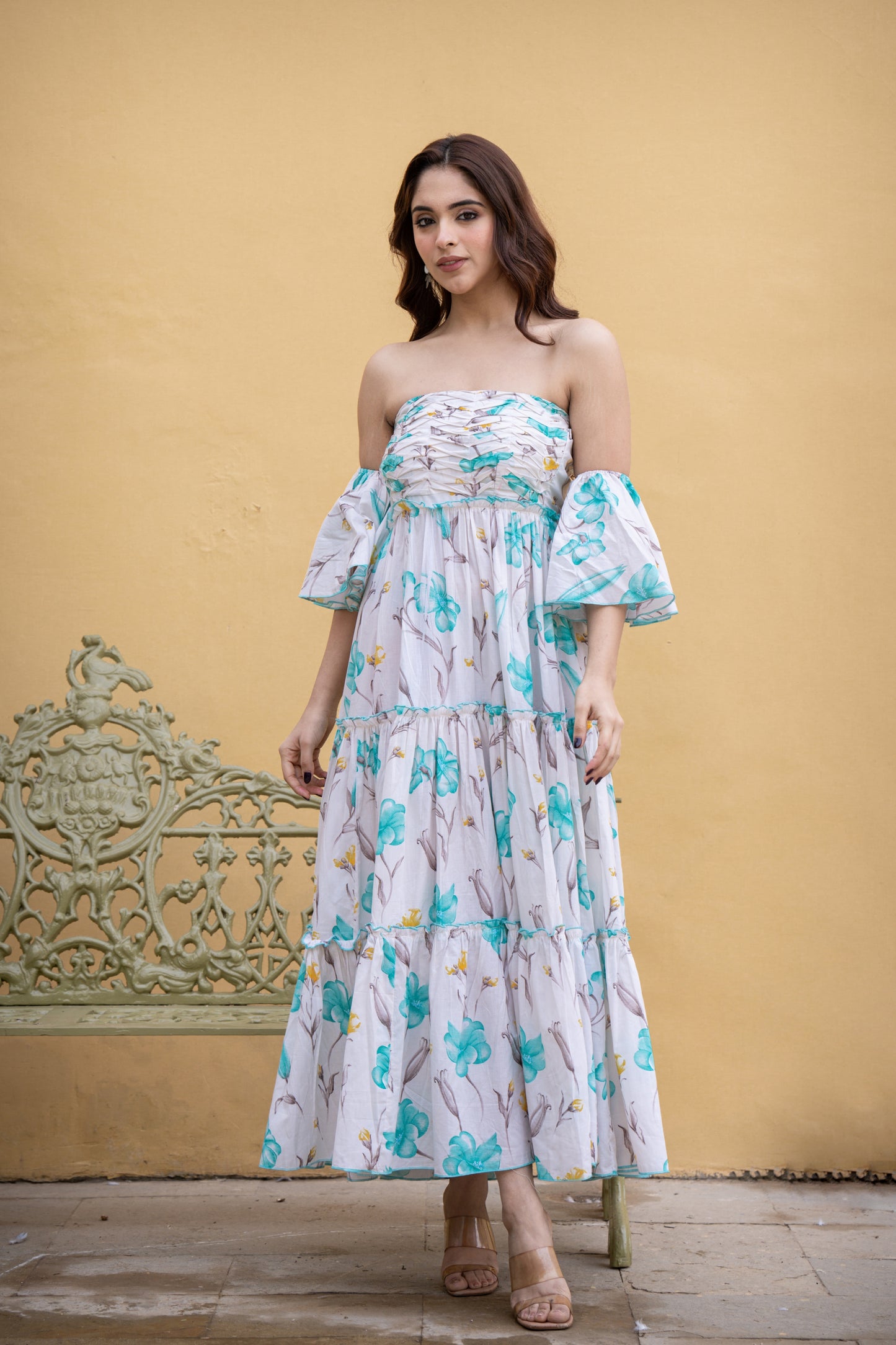 WHITEJELLY COTTON FLORAL PRINT DRESS