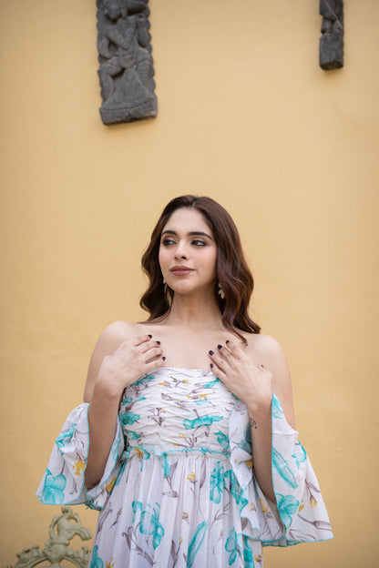 WHITEJELLY COTTON FLORAL PRINT DRESS