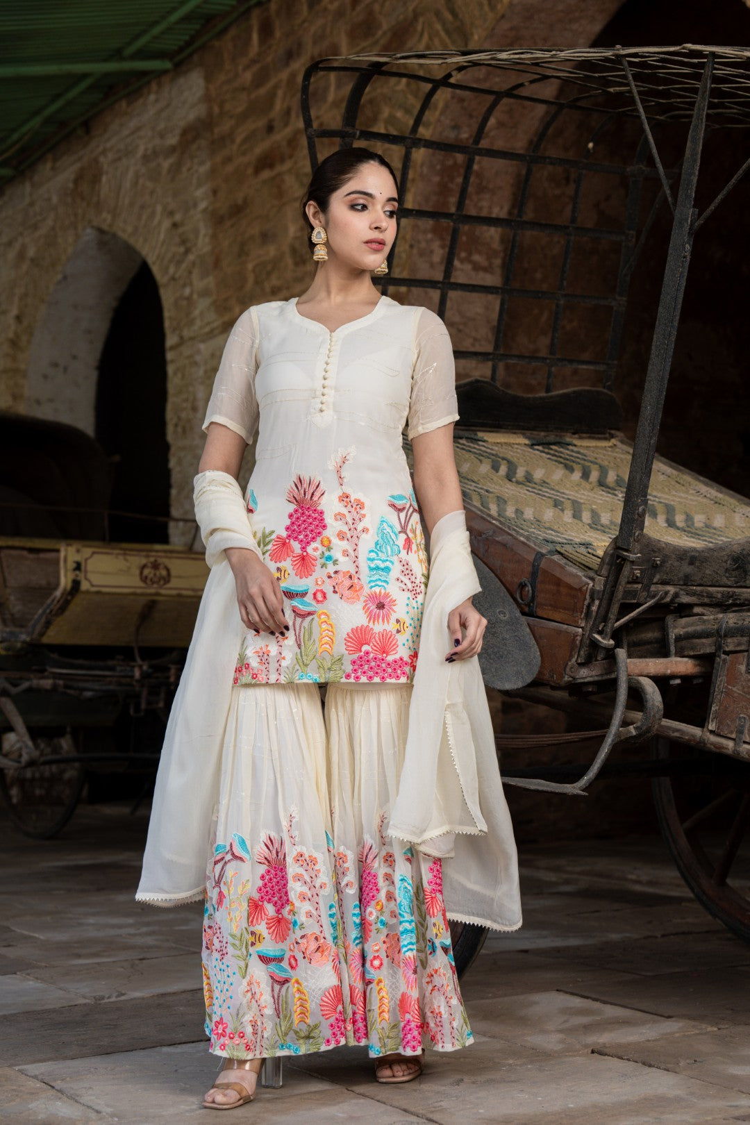 CIARA FLORAL GEORGETTE SHARARA SET