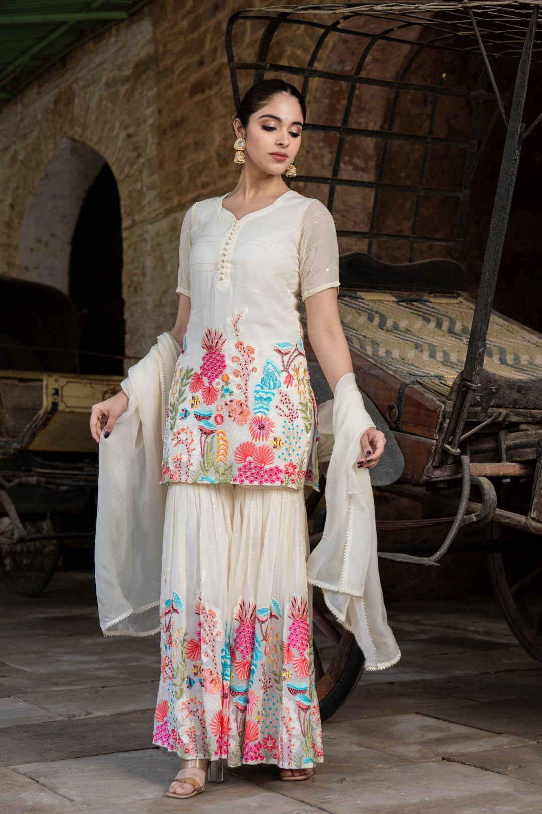 CIARA FLORAL GEORGETTE SHARARA SET