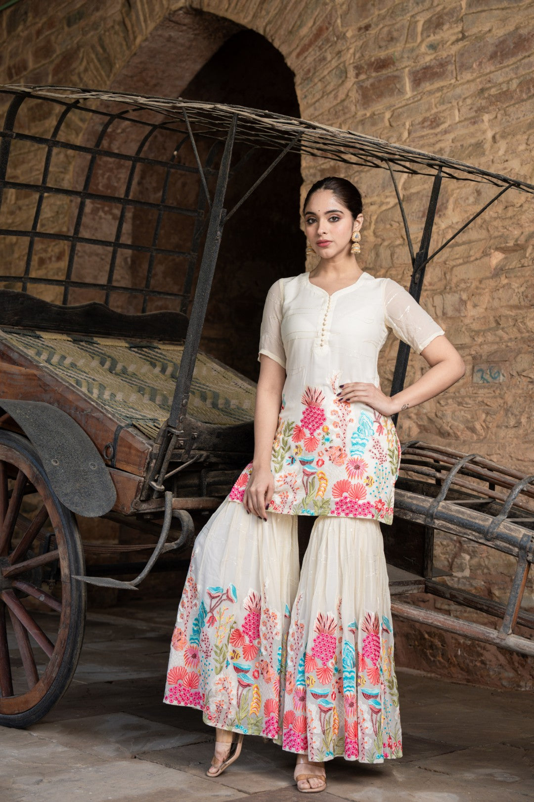 CIARA FLORAL GEORGETTE SHARARA SET