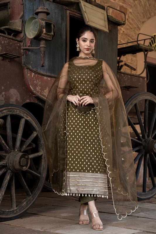 OLIVIYA STRAIGHT CHANDERI KURTA SET