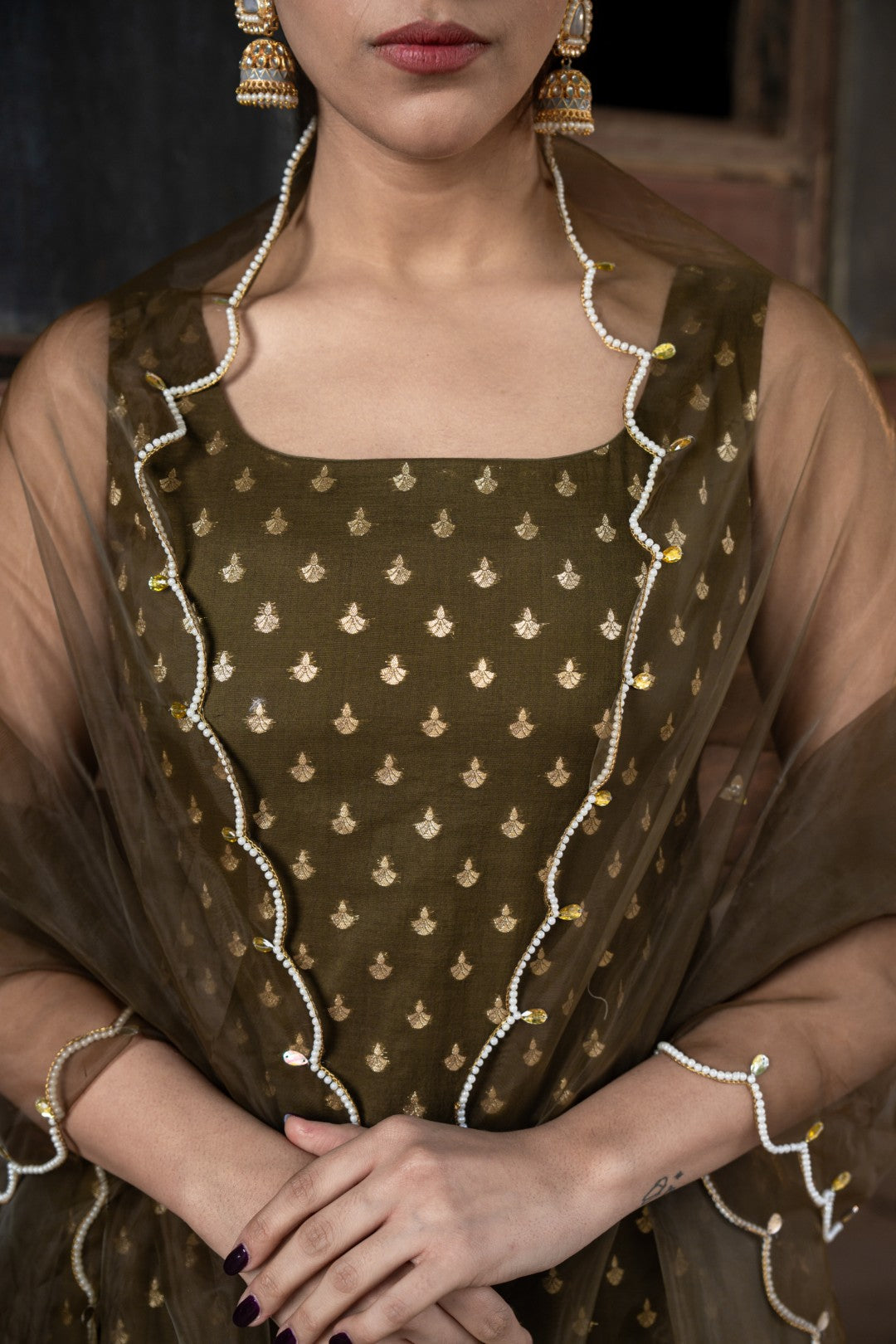 OLIVIYA STRAIGHT CHANDERI KURTA SET
