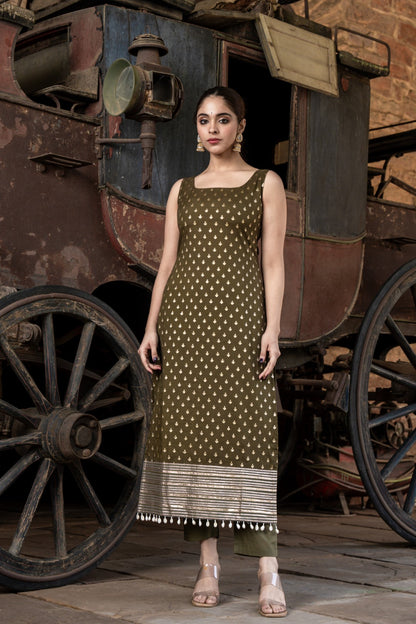 OLIVIYA STRAIGHT CHANDERI KURTA SET