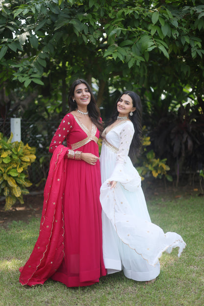 ALIA CUT GOWN WITH DUPATTA SET (FULLY STTITCHED )