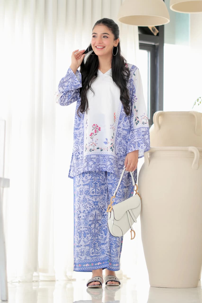 WOMEN'S PURE VISCOSE PRINTED REYON CO-ORD SET