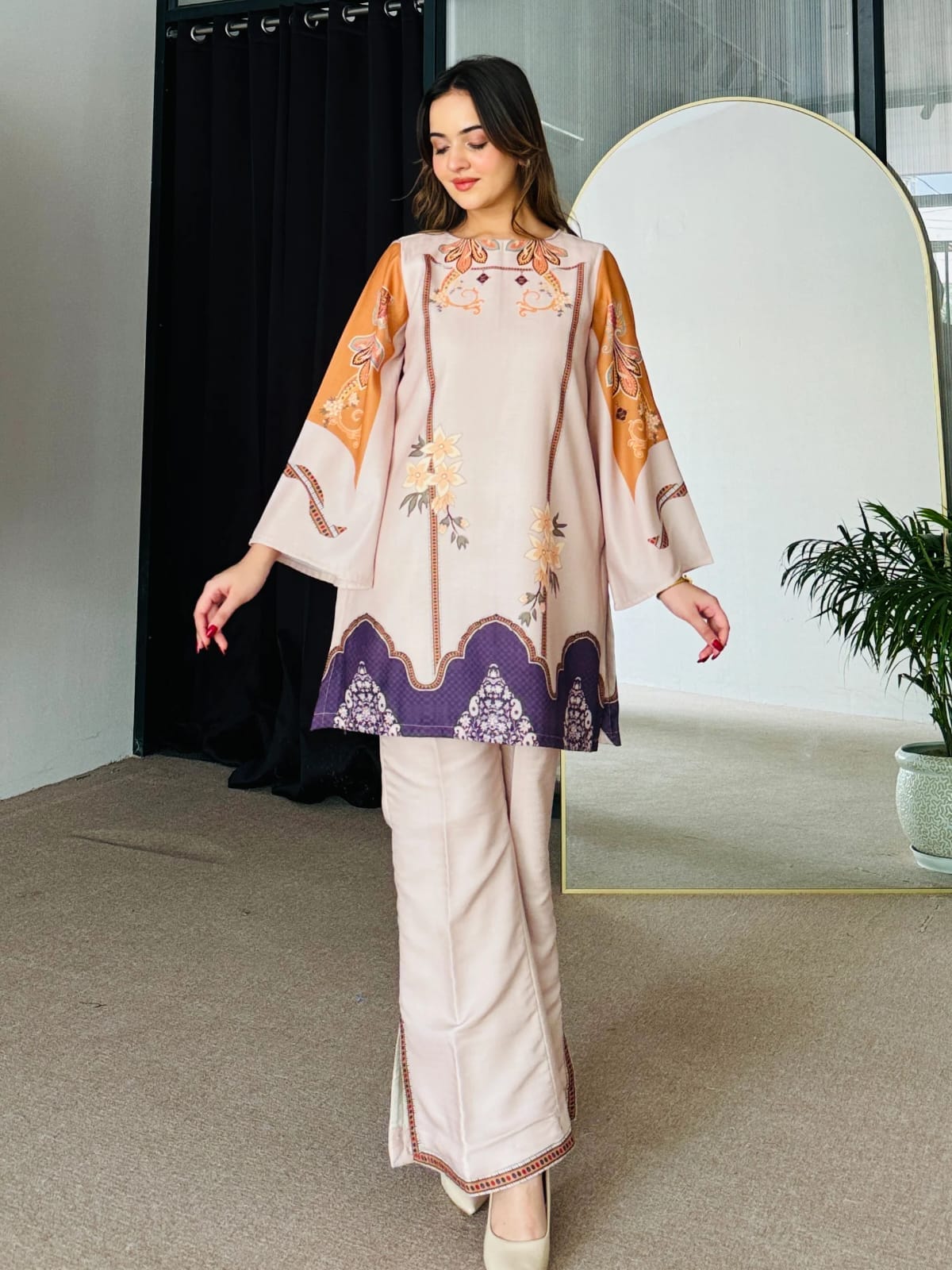 WOMEN'S PURE VISCOSE PRINTED REYON CO-ORD SET