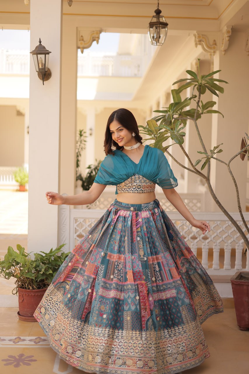 InCottoM - BOUTIQUE LAHENGA CHOLI SET IN DIFFERENT COLORS