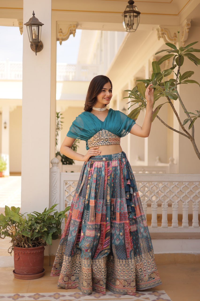 InCottoM - BOUTIQUE LAHENGA CHOLI SET IN DIFFERENT COLORS