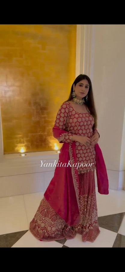 YANKITA KAPOOR - RANI PINK SHARARA SET (In.CottoM Special Outfit)