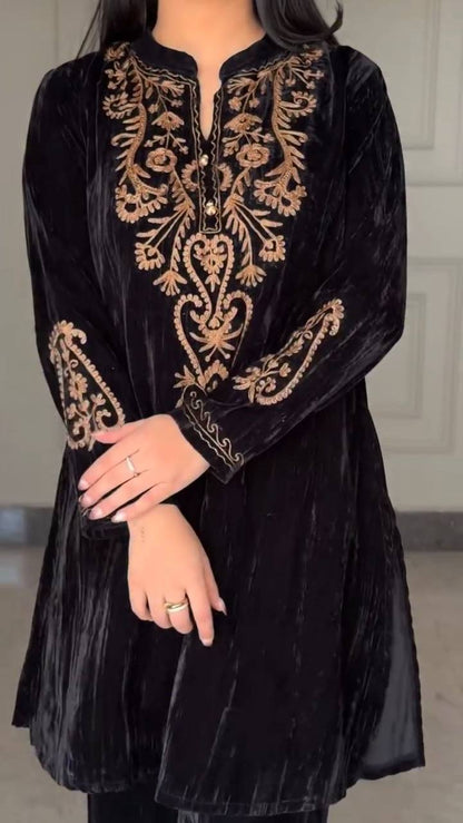 WINTER SEASON BLACK EXCLUSIVE CO-ORD SET WITH EMBROIDERY WORK