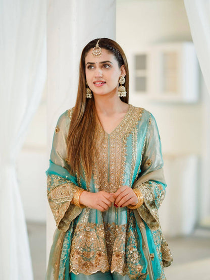 PISTA- FENDY SILK SHARARA SUIT SET