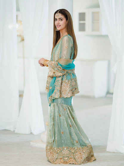 PISTA- FENDY SILK SHARARA SUIT SET