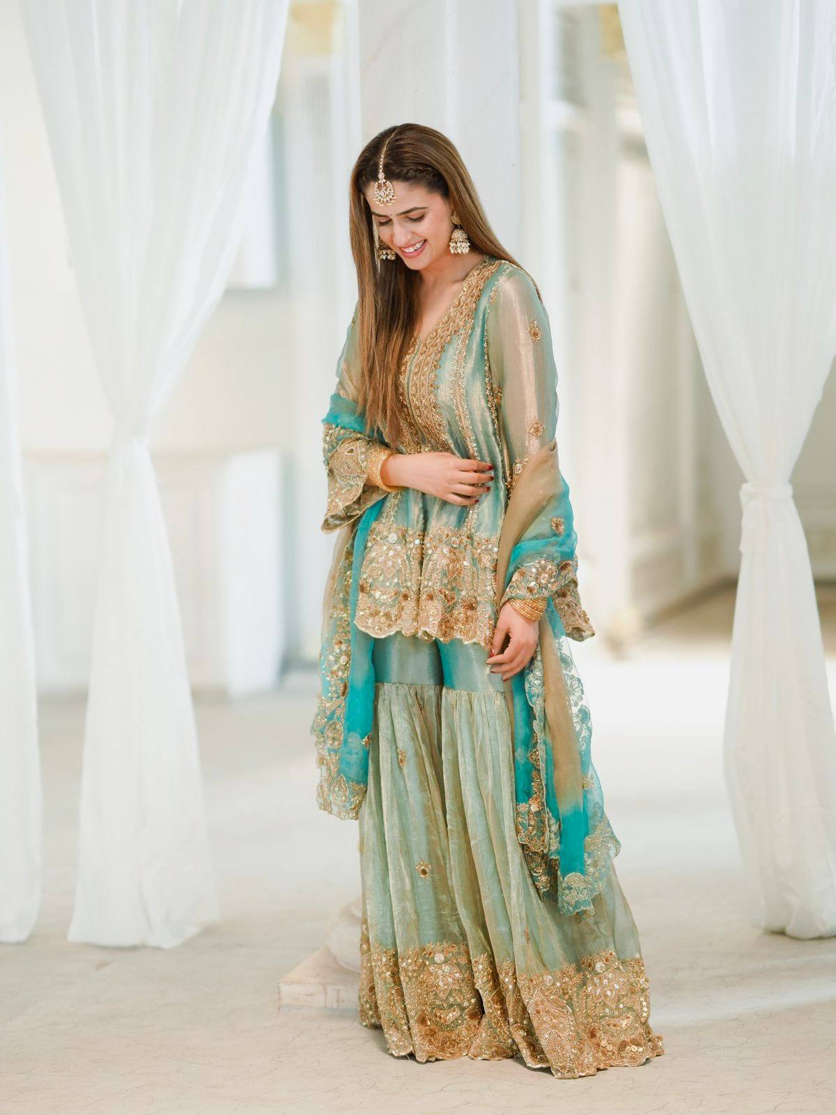 PISTA- FENDY SILK SHARARA SUIT SET