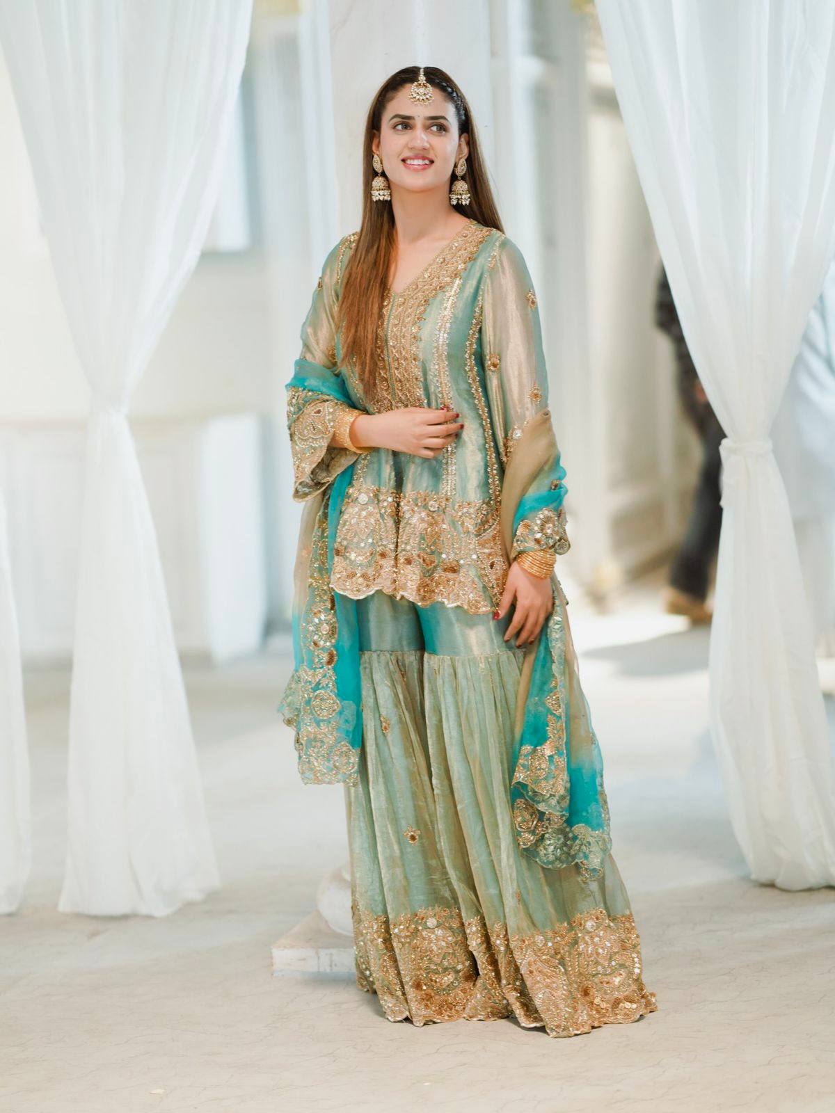 PISTA- FENDY SILK SHARARA SUIT SET