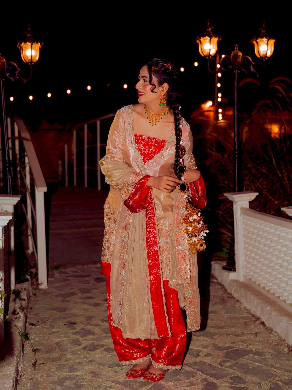 RED KURTI PLAZZO SUIT SET (FULLY STTITCHED)