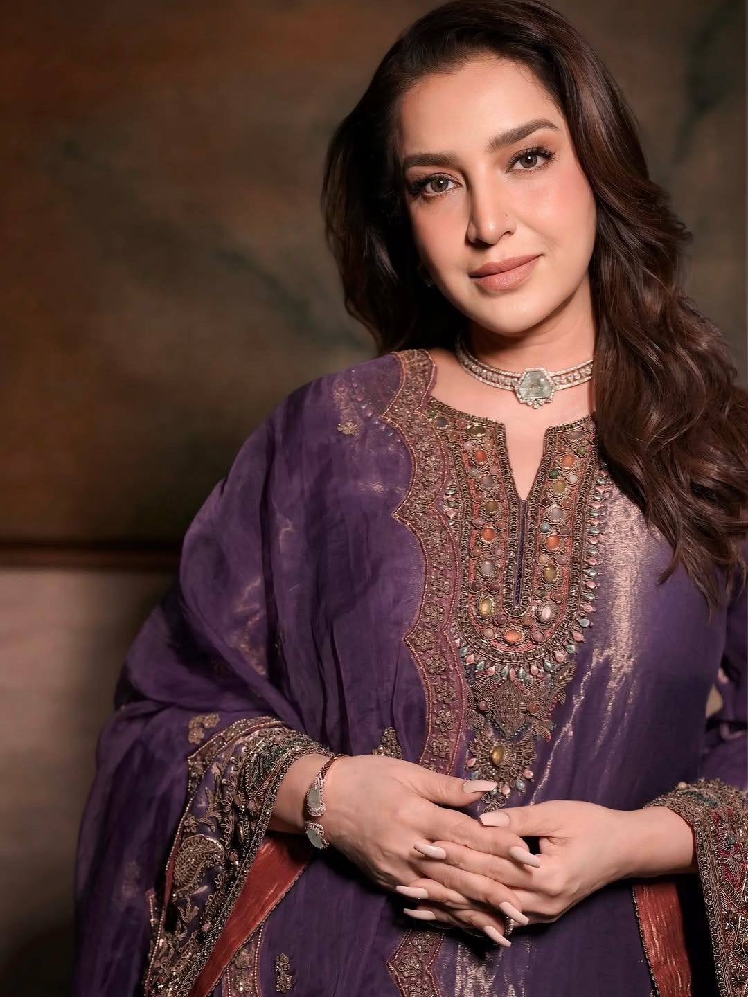 FENDY PURPLISH - SILK KURTI PLAZZO SET (Premium Quality)