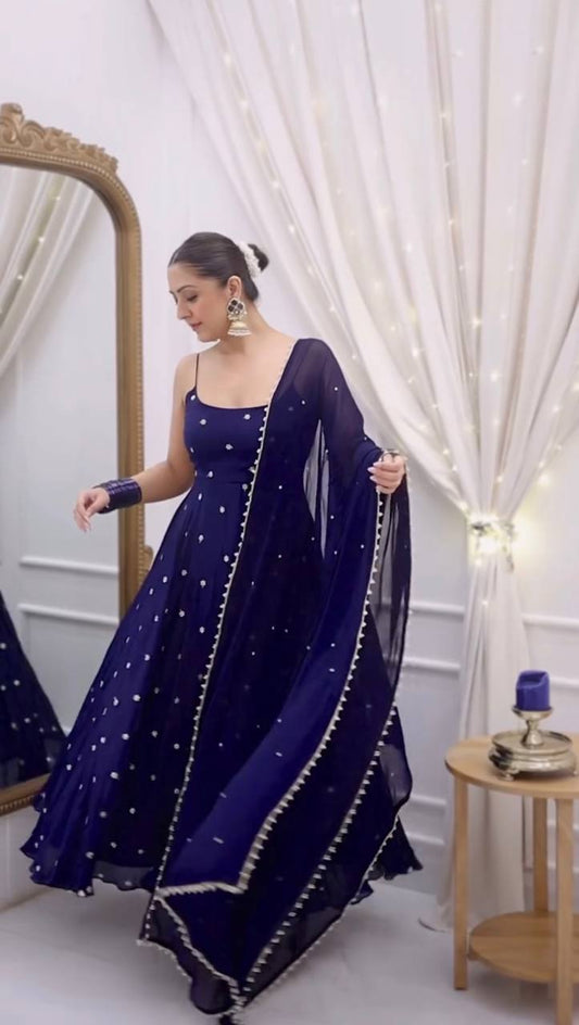 MALKIN - FENDY SILK ANARKALI GOWN SET