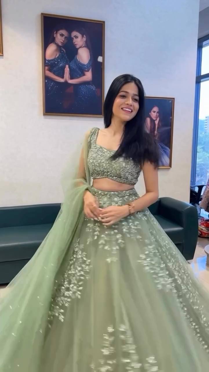InCottoM - PREMIUM MINT GREEN LEHENGA CHOLI SET