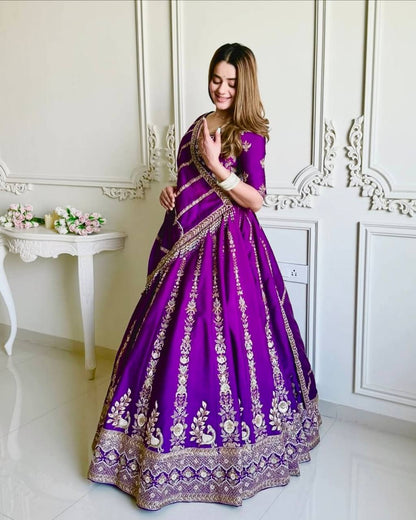 WEDDING SPECIAL PURPLE DESIGNER LEHENGA