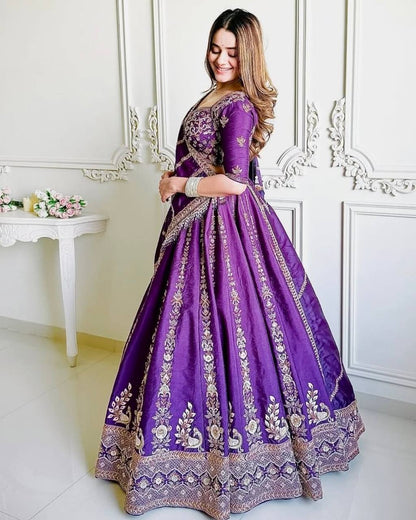 WEDDING SPECIAL PURPLE DESIGNER LEHENGA