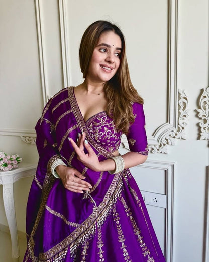 WEDDING SPECIAL PURPLE DESIGNER LEHENGA