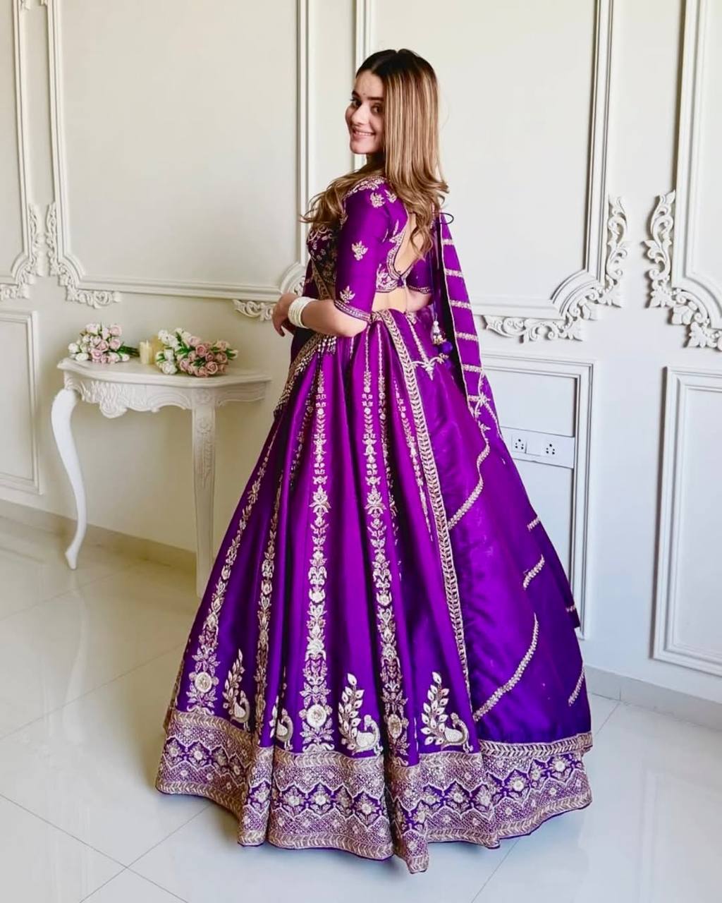 WEDDING SPECIAL PURPLE DESIGNER LEHENGA