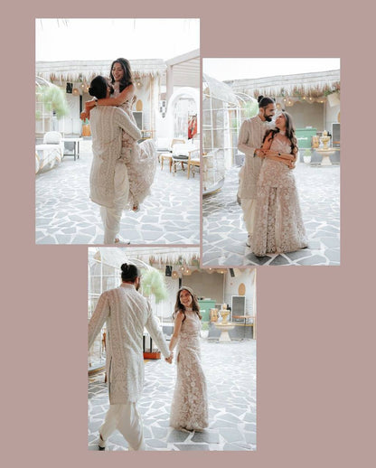HULTER NECK KURTA AND PLAZZO SET WITH  DUPATTA